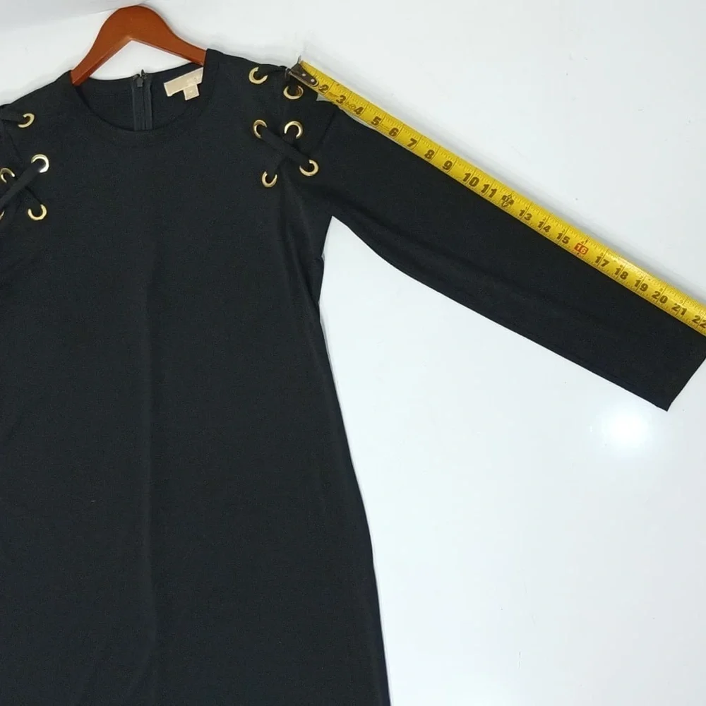 MK Elegant Black Dress with Gold Accents size M pre owned Exellent condition
